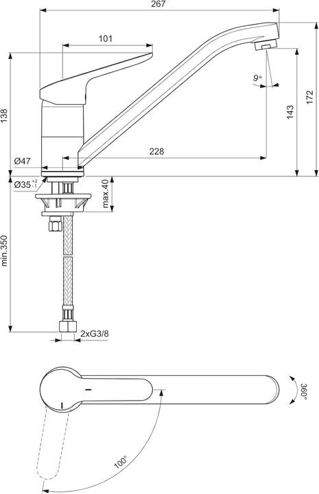 Actual product image Ideal Standard Kitchen faucet BC129AA
