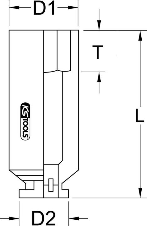 Produktbild KS Tools 1/2" Kraft-Stecknuss lang (15 mm)