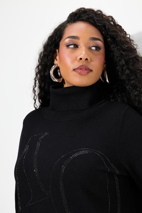 Produktbild Ulla Popken Strickkleid, Buchstaben, Stehkragen, Langarm (58)