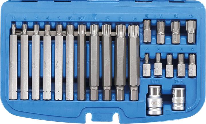 Actual product image BGS Bit Set 10 mm (3/8") hex Drive Spline (for Ribe) 22 pcs. (100 mm., 30 mm)