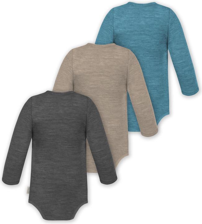 Produktbild Normani 3er Pack Baby Merino Body Langarm „Auckland" - 9375 (74)