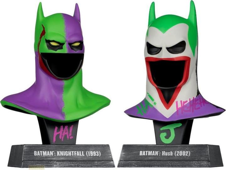 McFarlane Batman DC Direct mini réplique 1/3 Pack de 2 masques de Batman Hush & Knightfall (Jokerized) (Gold L
