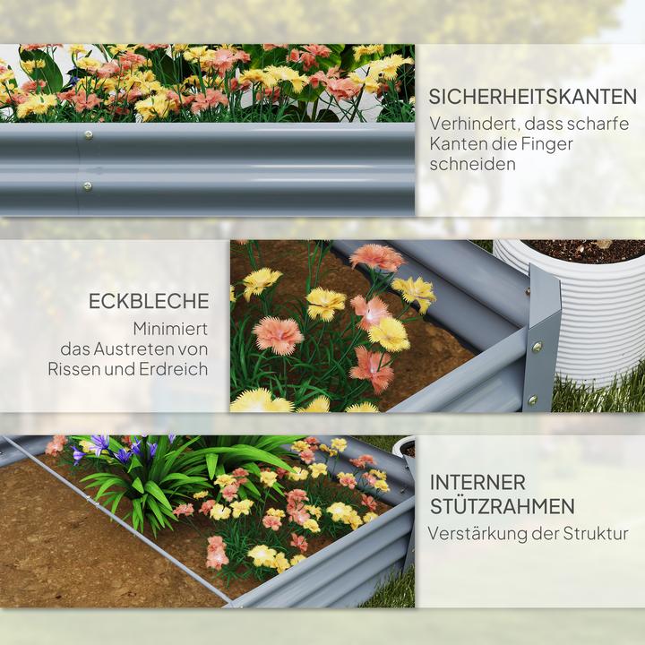 Produktbild Outsunny Hochbeet Stahl Silber