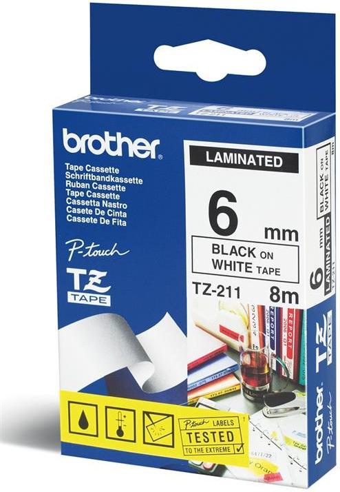 Produktbild Brother TZe-211 (0.60 cm, Schwarz, Weiss)