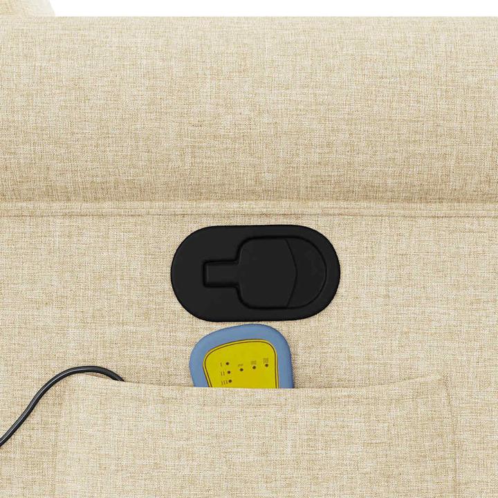 Image du produit vidaXL Fauteuil de massage Crème Tissu Massage Fauteuil TV avec fonction massage