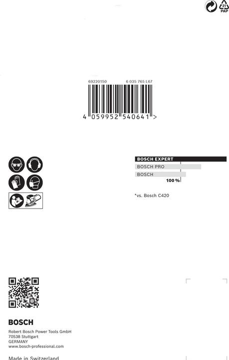 Image du produit Bosch Professional Zubehör Filet de ponçage pour ponceuse multiple EXPERT M480, non perforé, grain 100 (L x l) 150 mm 10 pcs. (100)