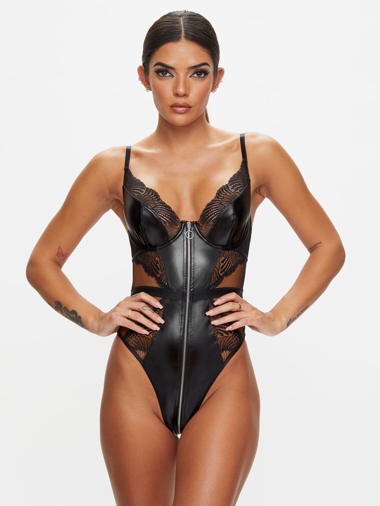Actual product image Ann Summers The Resiliant Crotchless Body - Black (S)