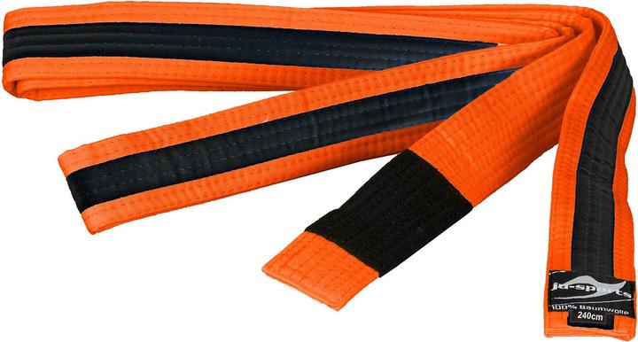 Actual product image Ju-Sports Bjj children belt orange with black stripe
