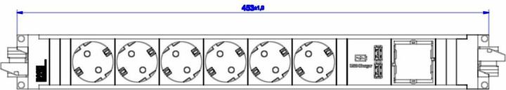 Produktbild Bachmann STEP ALU 6x Schutzkontakt 1x USB-Charger 1xABD (6 x, CEE 7/3)