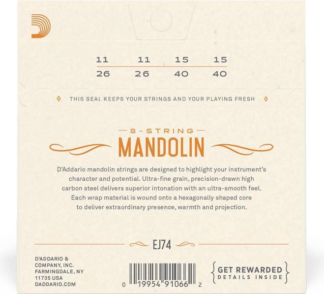 Nährwerte und Zutaten D'Addario EJ74 (8x, Mandolin, 0.01")