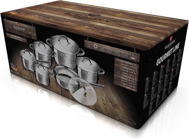 Immagine prodotto Blaumann Gourmet (24 cm, Set di pentole e padelle da cucina, Acciaio inossidabile)