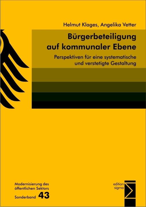 Produktbild Bürgerbeteiligung auf kommunaler Ebene (Deutsch, Angelika Vetter, Helmut Klages, 2013)