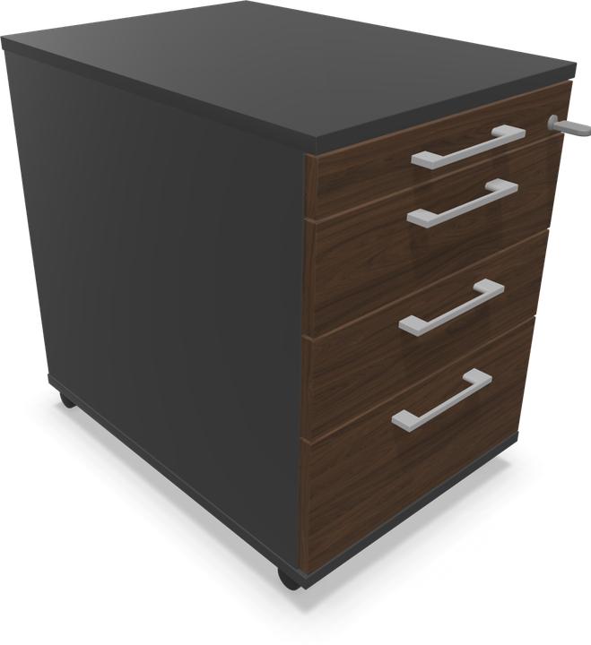 Black, Dark grey, Silver grey, Walnut decor dark with structure