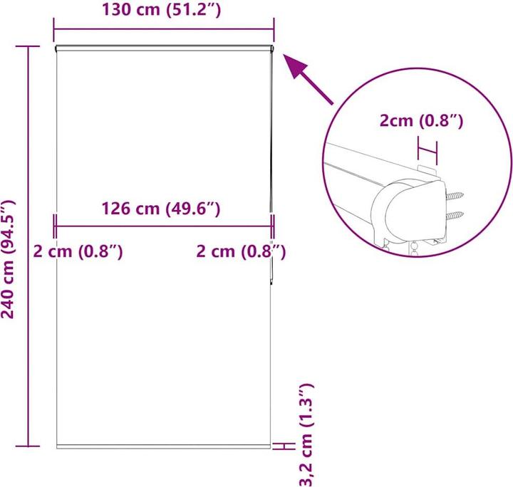 Produktbild vidaXL Duschrollo (130 x 240 cm)