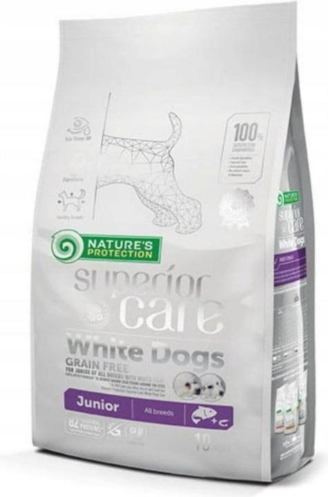 Natures Protection S PROTECTION Superior Care White Dogs Grain Free Junior Salmon - dry food for puppies - 10 kg (Junior, 10000 g)