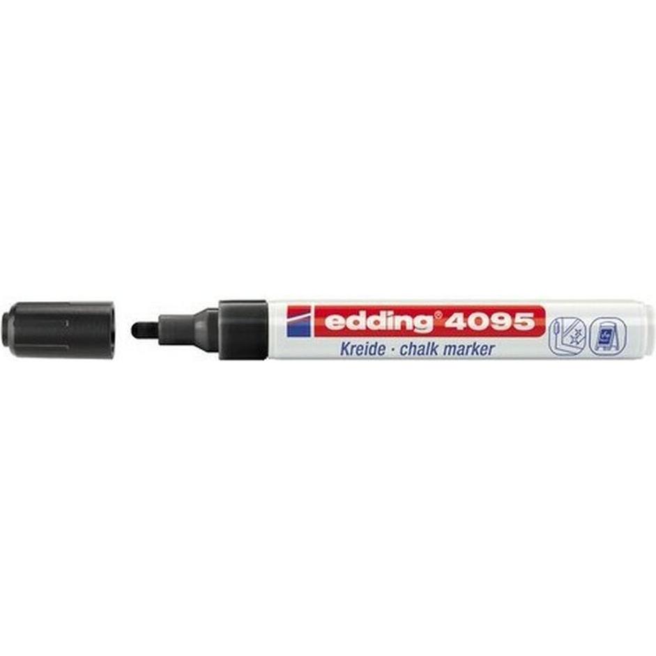 Edding, Marker, Flüssige Kreidemarker 4095 Schwarz (10 Stück) (Schwarz, 10 x)