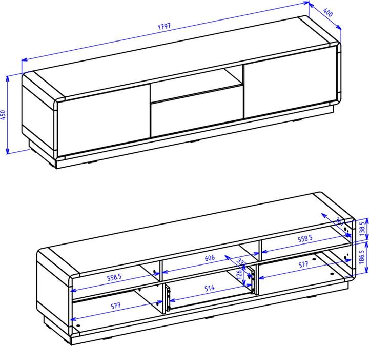 Image du produit Helvetia Möbel Aston (180 x 40 x 45 cm)
