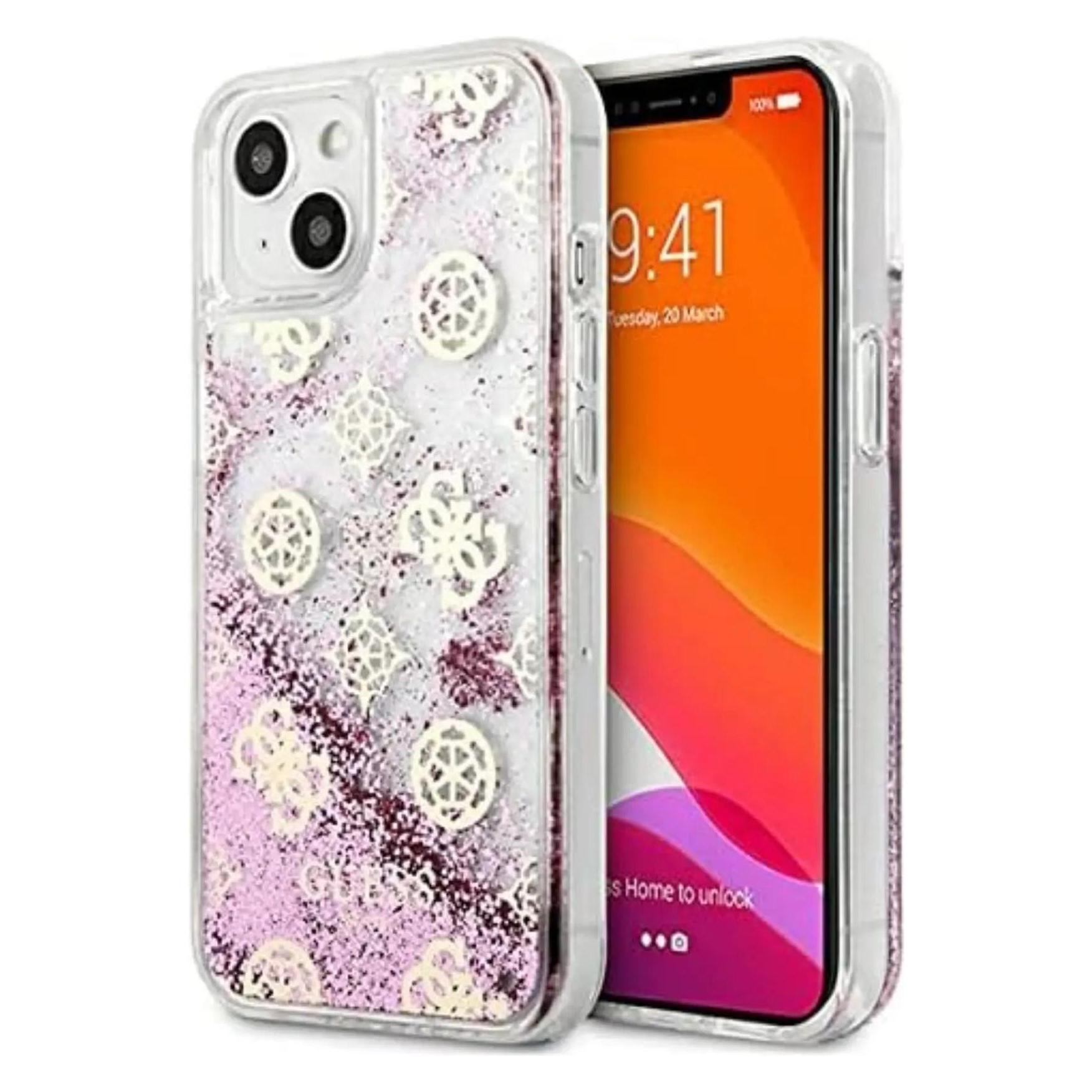 Guess Liquid Glitter (Apple IPhone 13 Mini), Smartphone Hülle, Pink