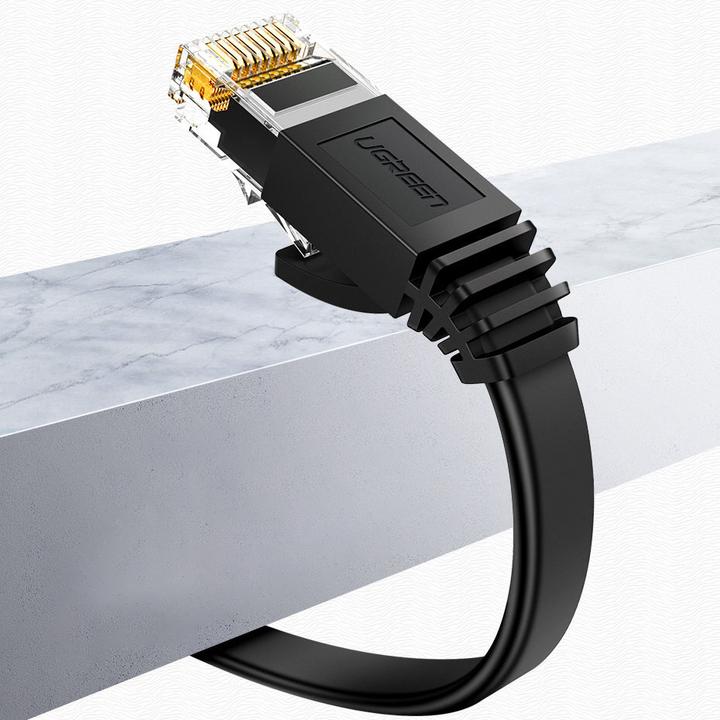 Actual product image Ugreen Ethernet RJ45 Flat Network Cable, Cat.6, UTP, 8m (Black) (UTP, CAT6, 8 m)