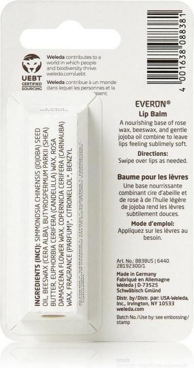 Nährwerte und Zutaten Weleda Everon (Lippenbalsam, 5 ml)