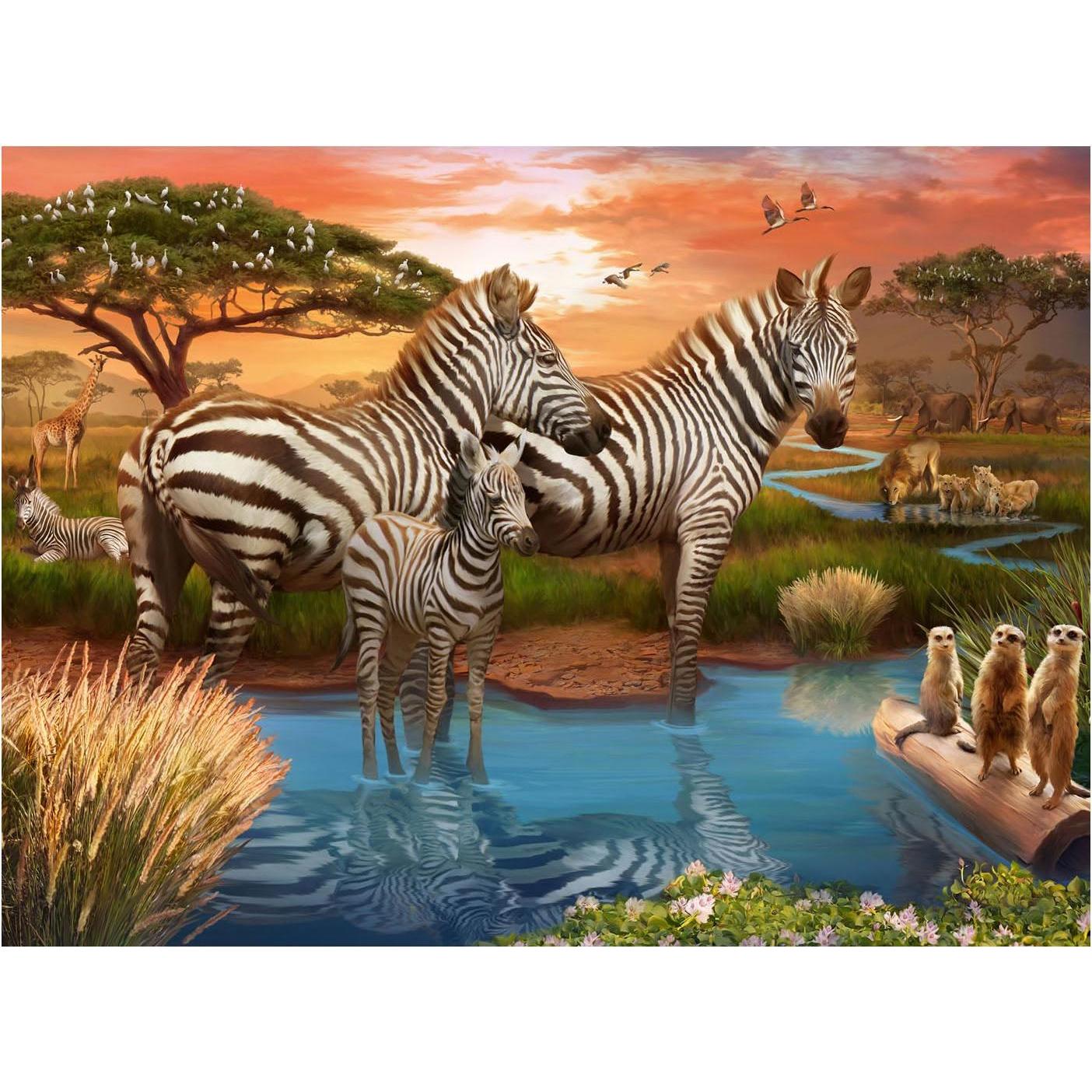 Thumbnail - Ravensburger Zebras am Wasserloch (500 Teile)