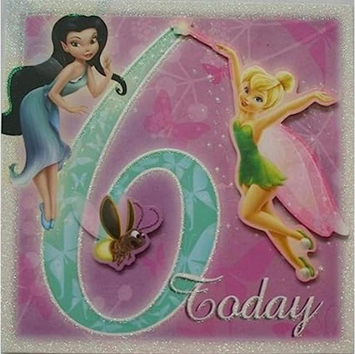 Immagine prodotto Disney Interactive Studios Biglietto di auguri per il 6° compleanno di Campanellino (1 pz.)