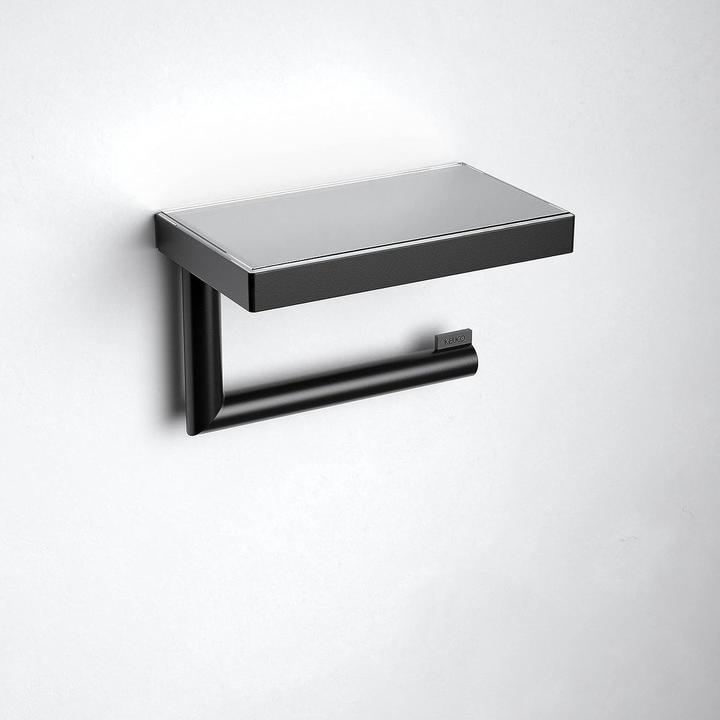 Produktbild Keuco WC-Papierhalter COLLECTION REVA mit Glas-Ablage offene Form sw ma
