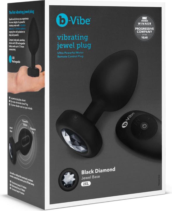 Actual product image B-Vibe Vibrating Jewel Plug XXL Black