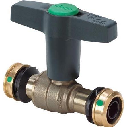 Viega, Ventil, Raxofix Easytop-Kugelhahn, Ventilkörper aus Silikonbronze, 32 mm Raxofix-Druckanschluss, T-Gri