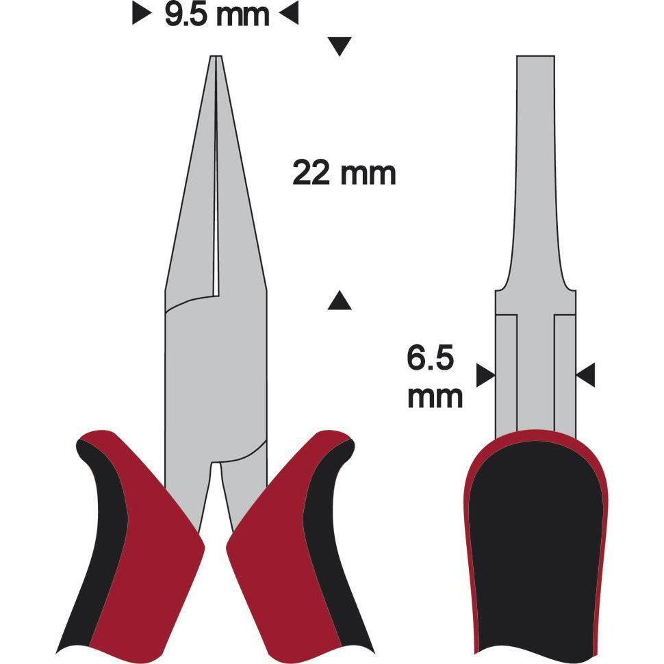 Wetec, Zange, Flachzange, Greifflächen geriffelt (120 mm)