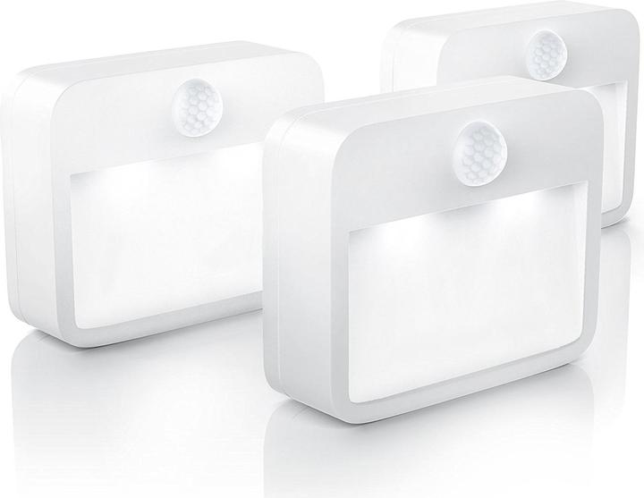 Brandson Night light, 3x LED night lights, night lamp, motion detector, brightness sensor, night lamp