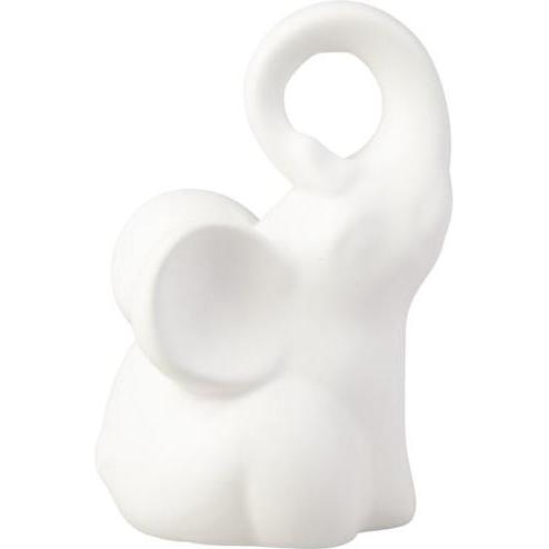 MICA Living, Deko Objekt, Elefant sitzend - weiss - aus Dolomit - ca. 10,5 x 9,5 x 15,5 cm