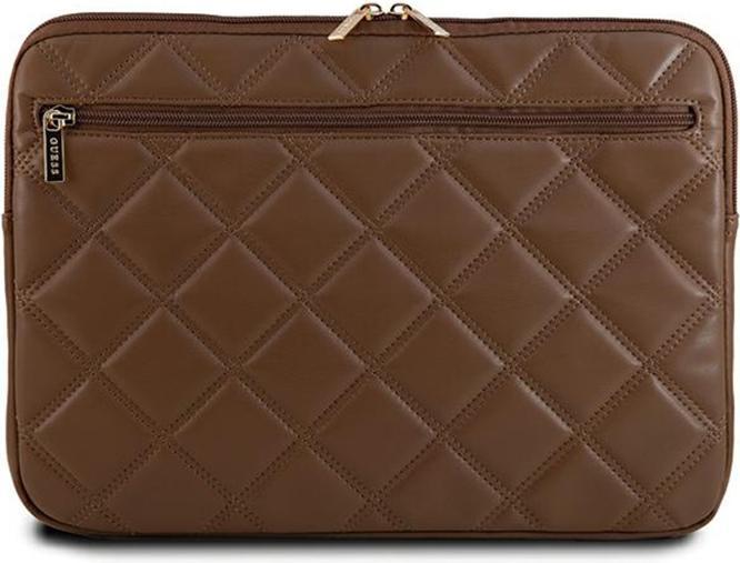 Actual product image Guess Sleeve GUCS14ZPSQSSGW 14" brązowy/brown Quilted 4G (14")
