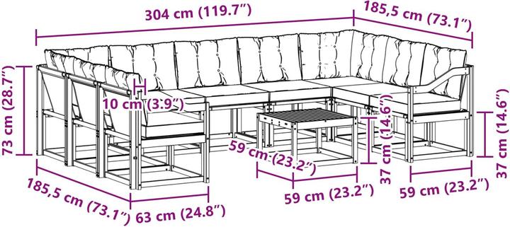 Produktbild vidaXL Gartenmöbel Set