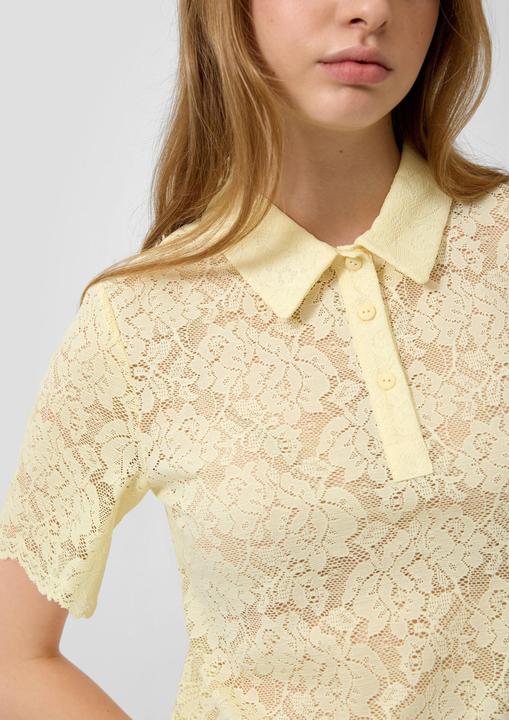 Produktbild s.Oliver Transparentes Poloshirt aus Spitze (M)