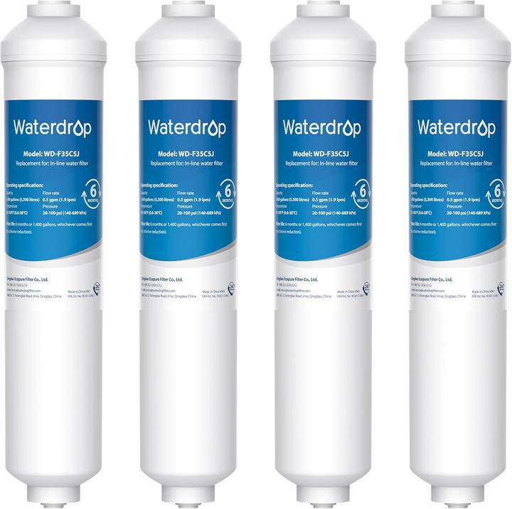 Waterdrop 4 Stück Ersatzwasserfilter WD-F35C5J für Samsung DA29-10105J (4x)