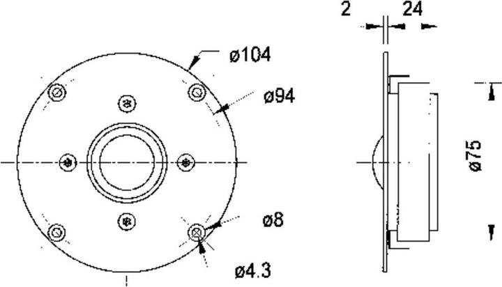 Produktbild Visaton Gewebekalotte G 25 FFL, 8 Ohm
