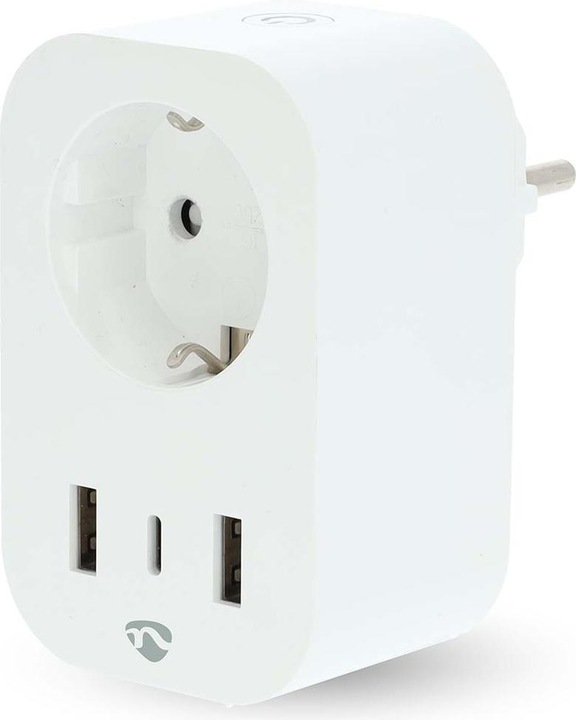 Actual product image Nedis SmartLife Smart plug Wi-Fi | Power meter | 3680 W | Type F (CEE 7/7) / 1x USB-C™ / 2x U