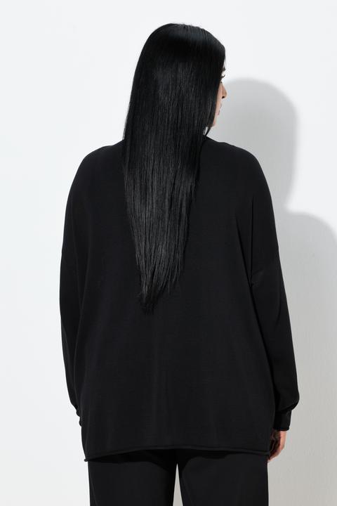 Produktbild Ulla Popken Pullover, Rollkanten, Boxy, Stehkragen, Langarm (60)