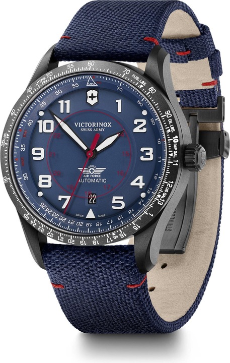 Image du produit Victorinox Airboss Mecha 42, BLK PVD, BLE dial, BLE nylon str (Montre pilote, 42 mm)