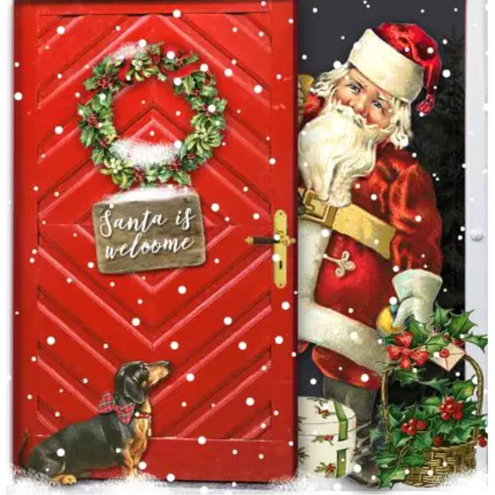 Braun + Company, Servietten, Weihnachtsservietten Santa 33 cm x 33 cm, 20 Stück (20 x)
