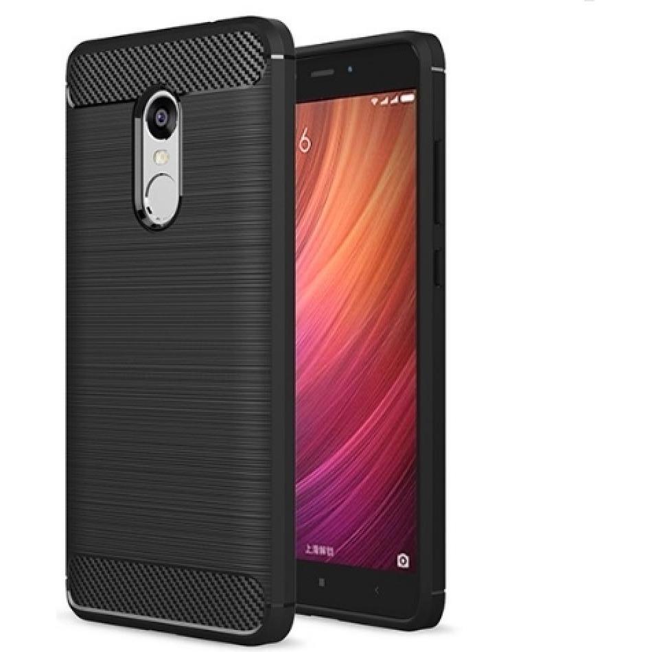 Screenguard Xiaomi Redmi Note 4 Hülle Carbon Brushed Soft TPU (Xiaomi Redmi Note 4), Smartphone Hülle, Schwarz
