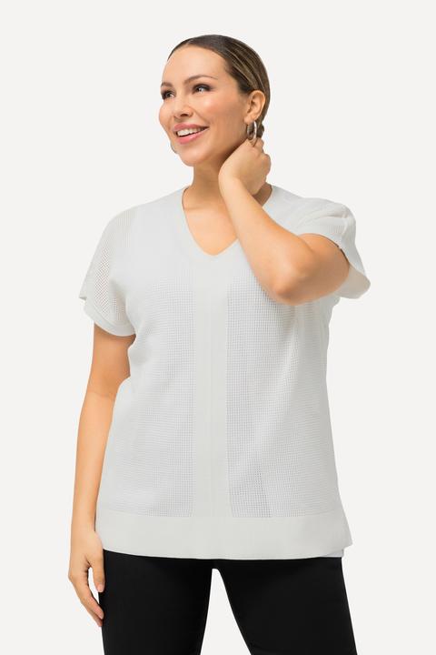 Produktbild Ulla Popken Pullover, Struktur, Oversized, V-Ausschnitt, ärmellos (46, 48)