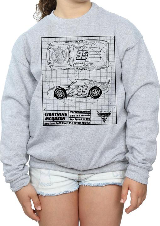 Produktbild Disney Cars Lightning McQueen Blueprint Sweatshirt Mädchen (116)
