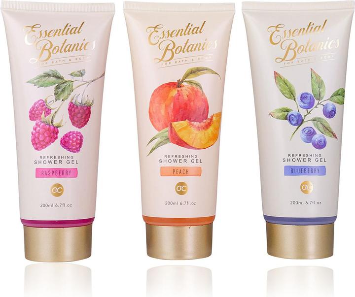 Actual product image Accentra Shower gel ESSENTIAL BOTANICS - FRUITS in tube, 200ml, 3 assorted motifs/fragrances: (200 ml)