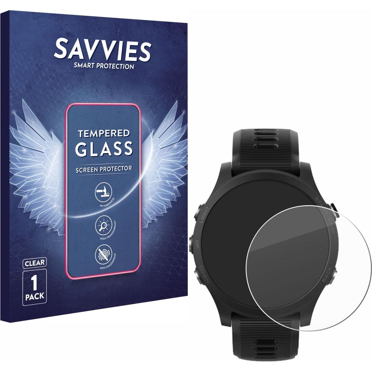 Savvies Panzerglas Hartglas Displayschutz, Smartwatch Schutzfolie, Transparent