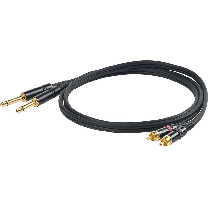 Cavo Audio 3 STAR - 2 RCA Maschio A 2 Jack Mono 6,3 Mm, 3 Metri, Nero - Foto 3