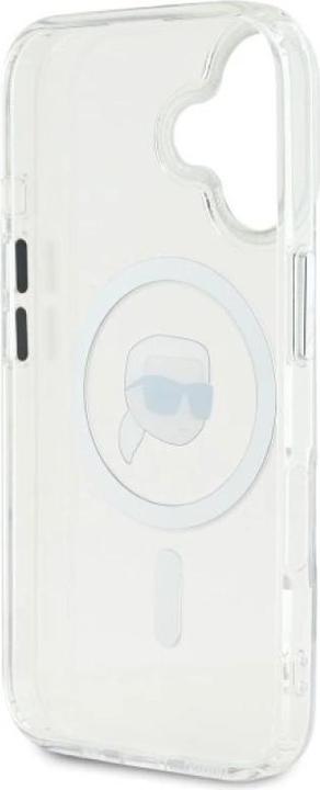 Actual product image Karl Lagerfeld KLHMP16MHLSKIH iPhone 16 Plus 6.7" biały/white hardcase IML Metal Karl Head MagSafe (Apple iPhone 16 Plus)