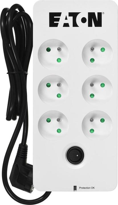 Actual product image Eaton Overvoltage protection PB6F (6 x UTE, 10 A, white) (6x, CEE 7/5, 1.50 m)