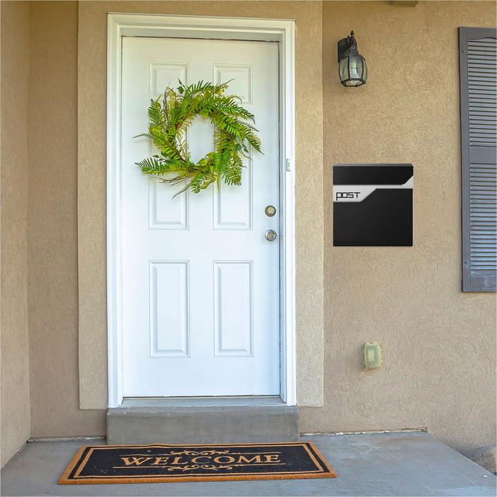 Actual product image Arebos Design wall letterbox with newspaper compartment
